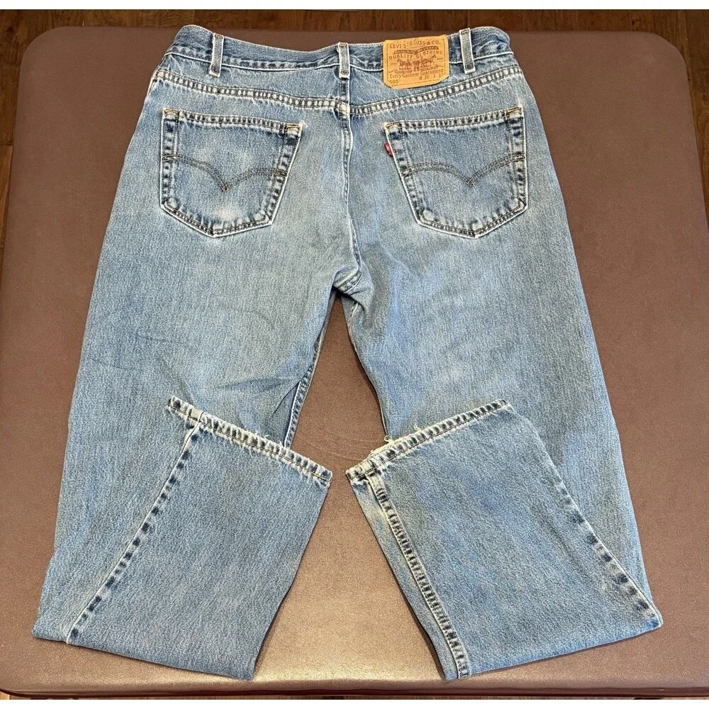 VTG Levis 505 Jeans Mens 36x32 Blue Medium Wash Regular Straight Leg Denim 2002
